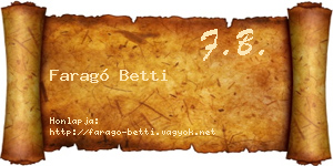 Faragó Betti névjegykártya